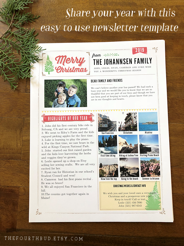 Christmas Family Newsletter Template Free from thefourthbud.com