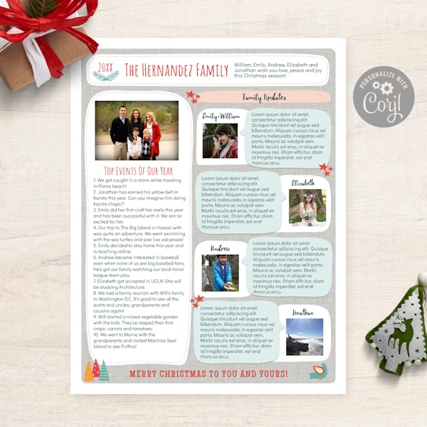 Highlights of the year Christmas newsletter template