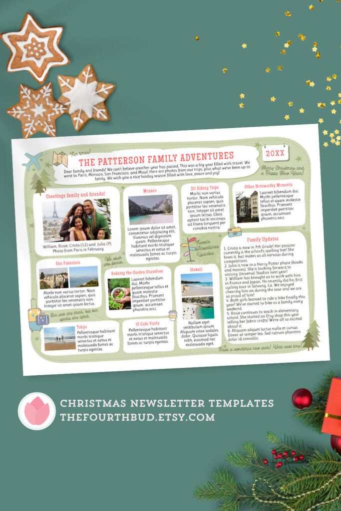 Travel Theme Christmas Newsletter Template