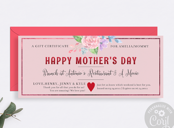 Mother's Day Ticket Voucher Etsy Image1b