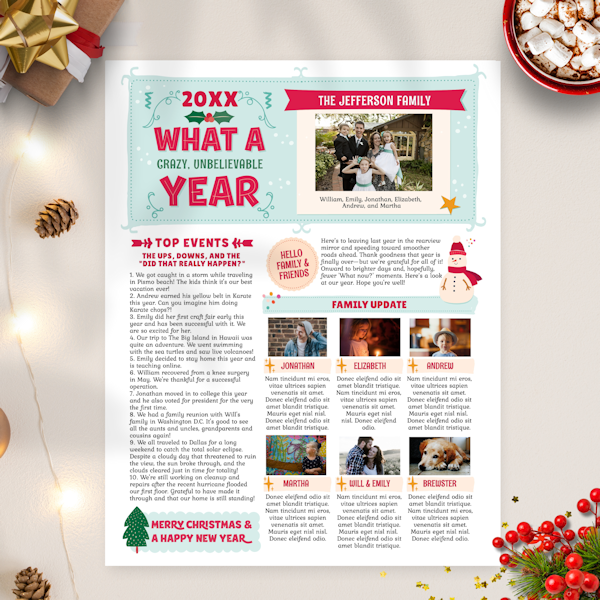 What a crazy year Christmas newlsetter template