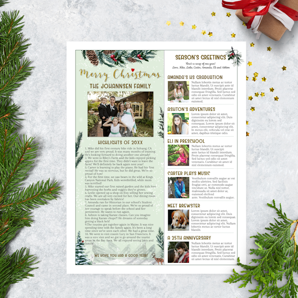 Christmas Newsletter Winter Snow Theme