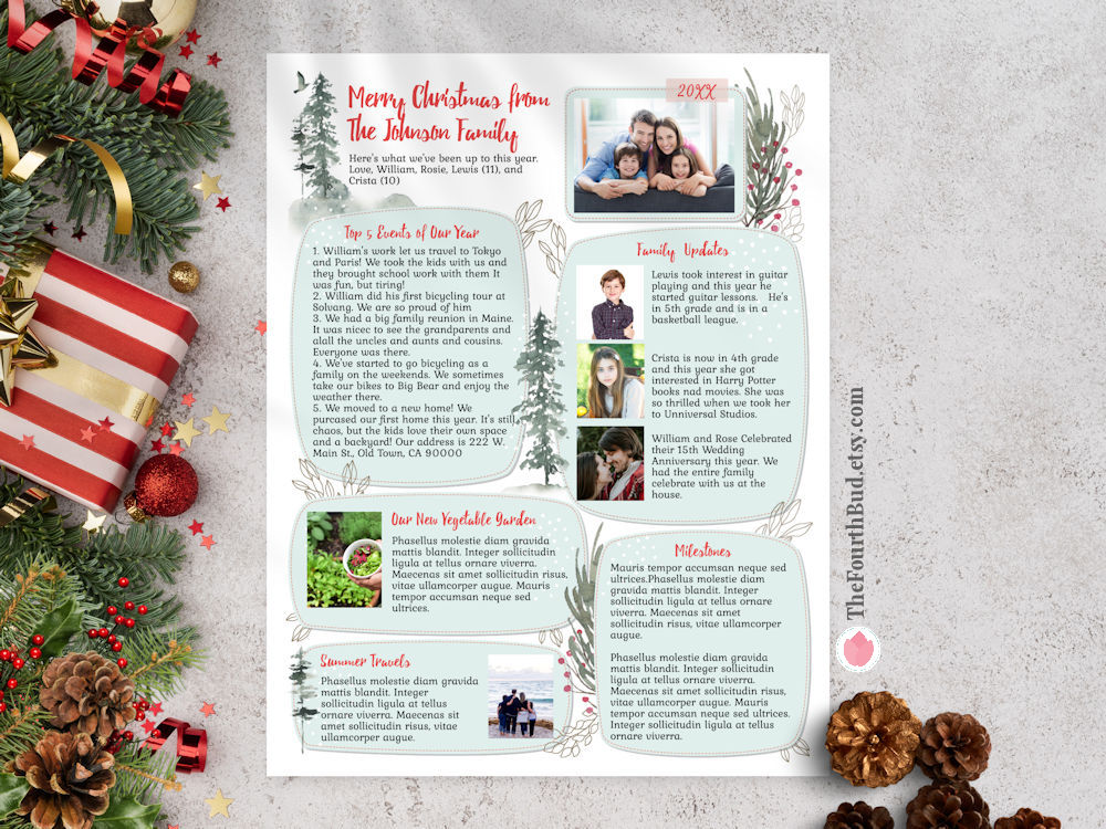 Watercolor Whimsical Family Newsletter